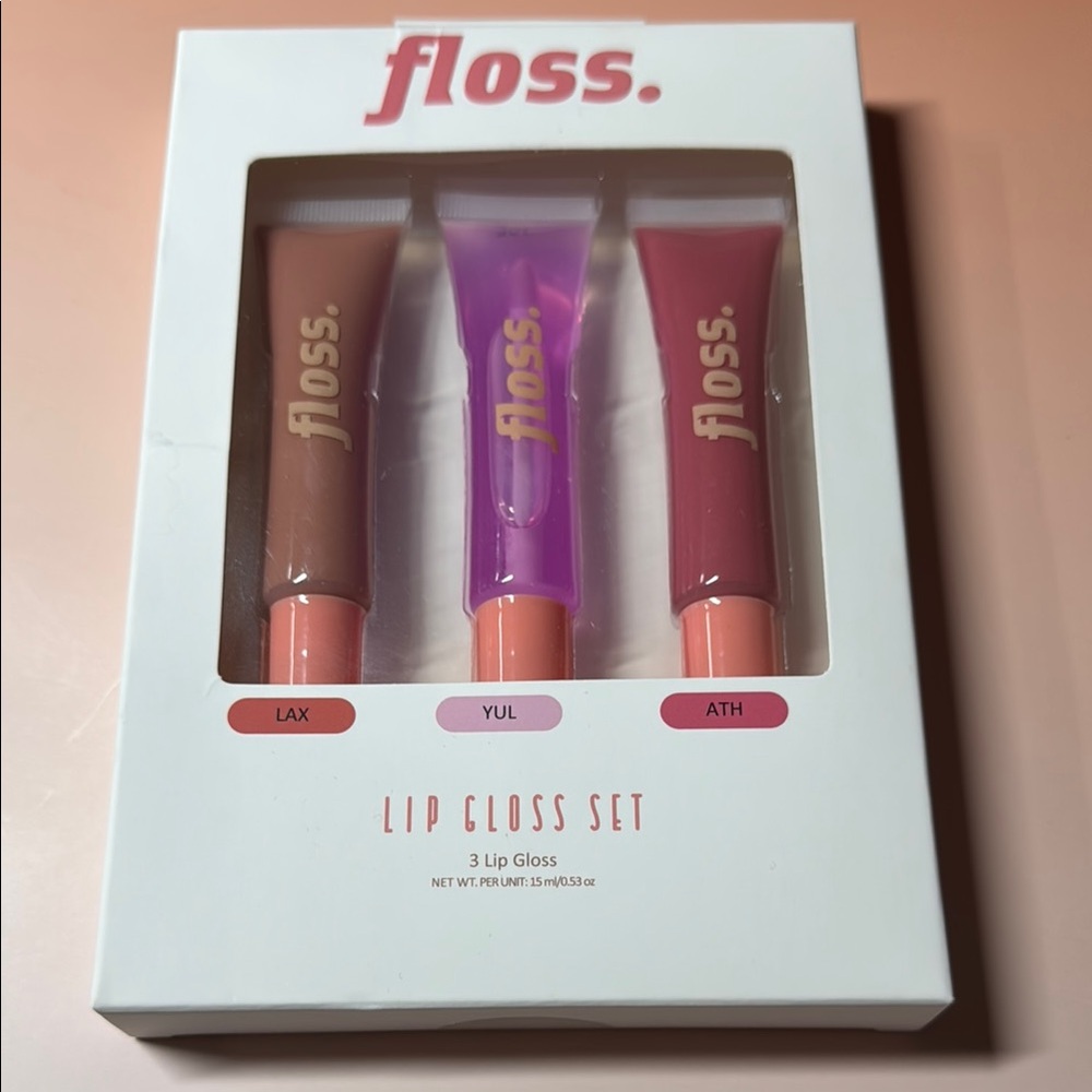 Floss. Lip Gloss 3-pack Set - NIB